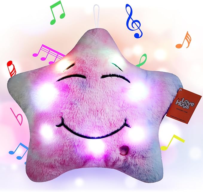 LoveHugs Musical Star Teddy Sensory Light - Sensory Toys For Autism - Sleep Aid For Kids - Light Up Toys Sensory Twinkle Twinkle Little Star Toy