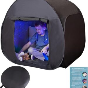 Sensory Tent | Calm Down Tent For Children To Play And Relax | Sensory Corner | Helps With Autism, SPD, Anxiety & Improve Focus | Black Out Sensory Tents For Autistic Children (90 Cm)